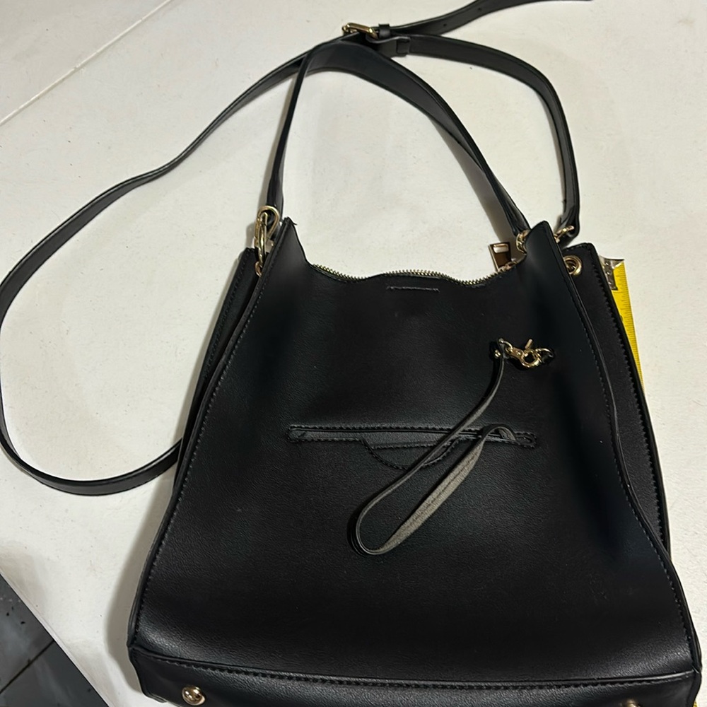 Shoulder strap/cross body black purse
